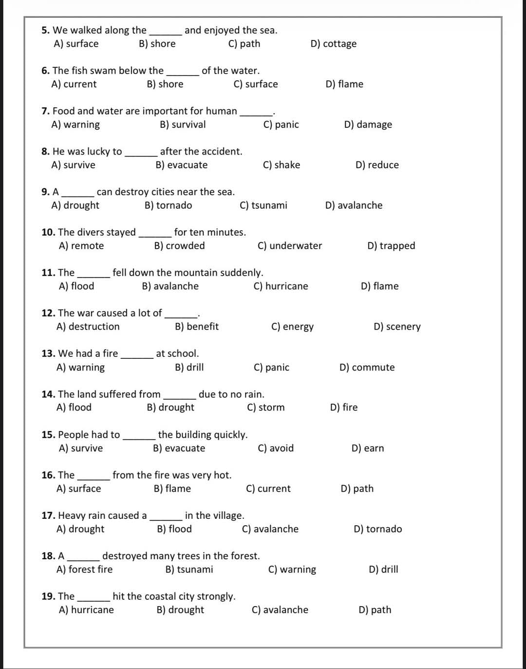مفردات الوحدة التاسعة مع تمارين مادة اللغة الانجليزية للصف العاشر الفصل الثاني 2026
